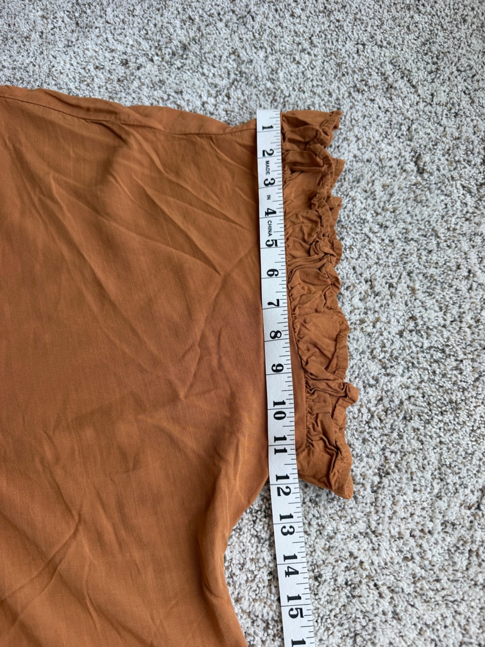 Andrée by Unit 1X Rust Dolman Sleeve Boho Rayon Blouse Relaxed V-Neck Top - Picture 11 of 11